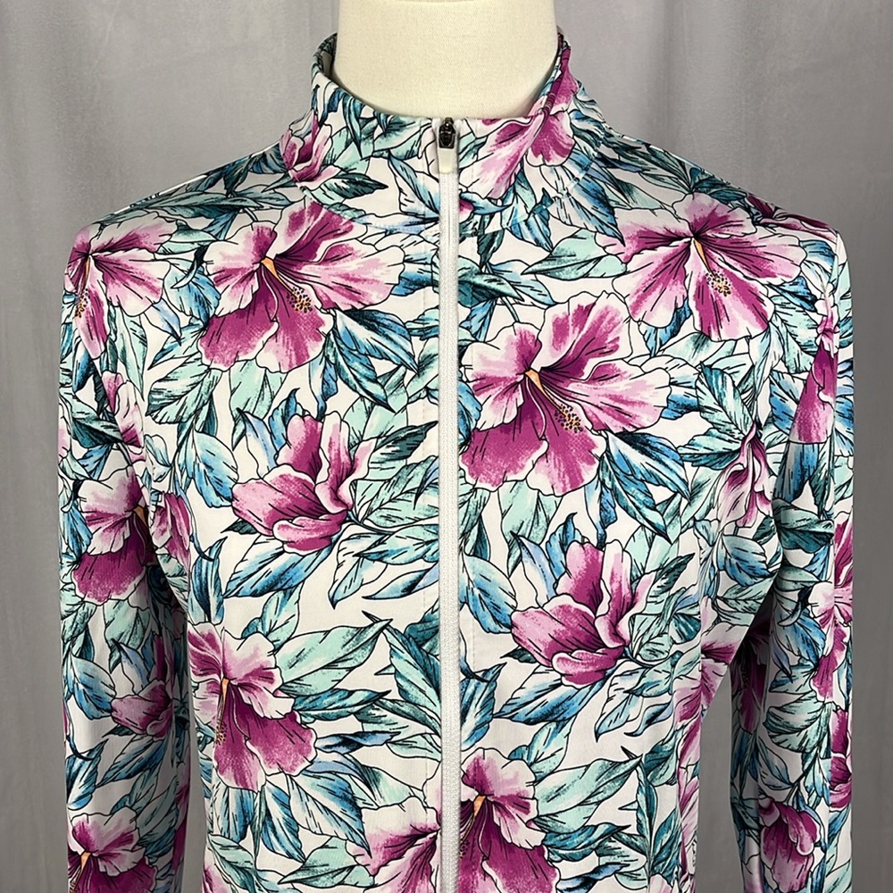 Tommy‎ Bahama Floral Long Sleeve Golf/Tennis Full Zip Jacket. - Picture 5 of 7